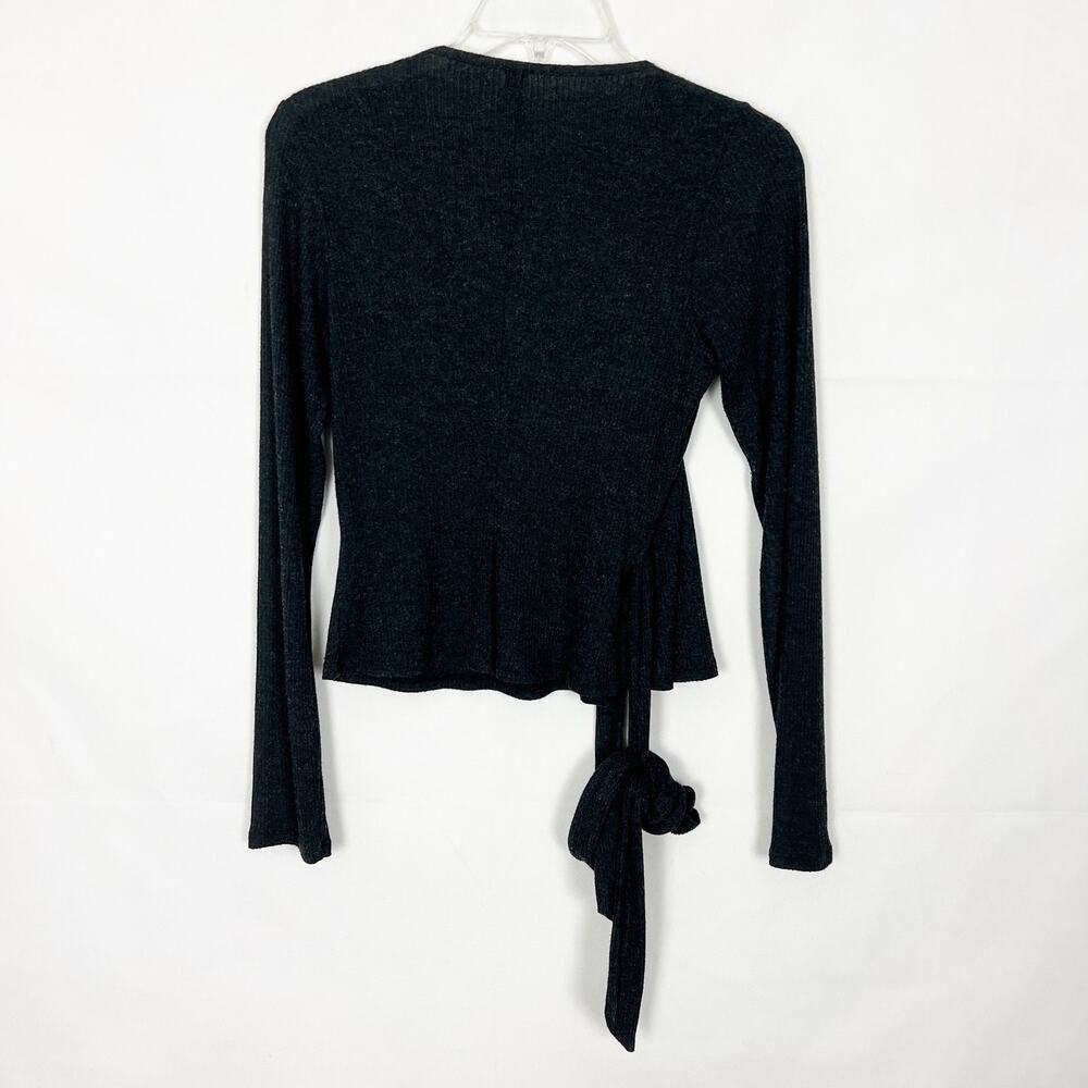 Rachel Rally Modal Blend Ribbed True Wrap Sweater Size M - Picture 5 of 10